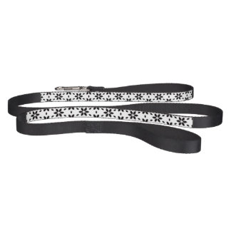 Modern Black and White Abstract Floral  Pet Leash