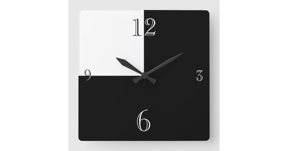 Modern Black and White abstract Large Clock | Zazzle