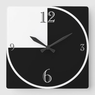 Modern Black and White abstract Large Clock