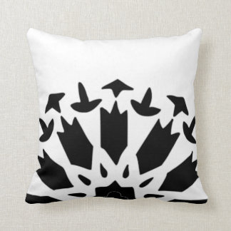 Modern Black and White Abstract Moroccan Throw Pillow