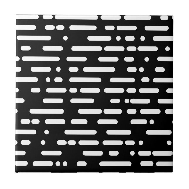 Modern black and white abstract pattern l Elegant Ceramic Tile (Front)