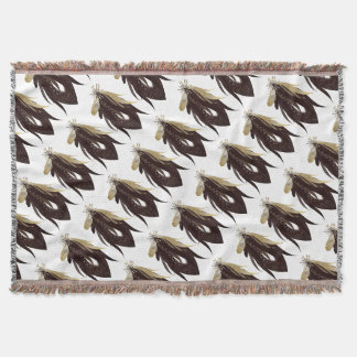 Modern Black and White Abstract Pattern Throw Blanket