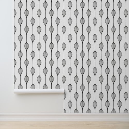 Modern Black and White Abstract Pattern Wallpaper