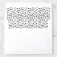 Modern Black and White Abstract Polka Dots Pattern Envelope Liner