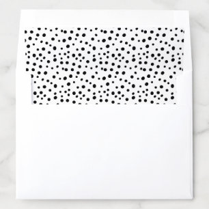 Modern Black and White Abstract Polka Dots Pattern Envelope Liner