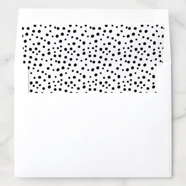 Modern Black and White Abstract Polka Dots Pattern Envelope Liner (In Envelope)