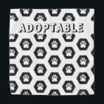 Modern Black and White Adoptable Adopt Me  Bandana<br><div class="desc">Looking for a stylish and modern way to showcase your adoptable pets? NexoCats 'Adoptable' animal bandanas are the perfect solution! Featuring a sleek and contemporary black and white design, these bandanas are sure to grab the attention of potential adopters. Proceeds from the sale of these bandanas go directly to supporting...</div>