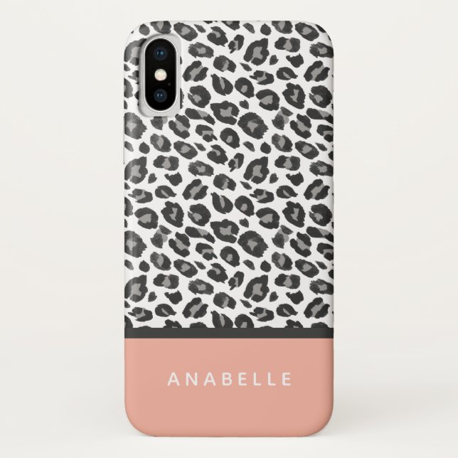 Modern black and white animal leopard print Case-Mate iPhone case (Back)