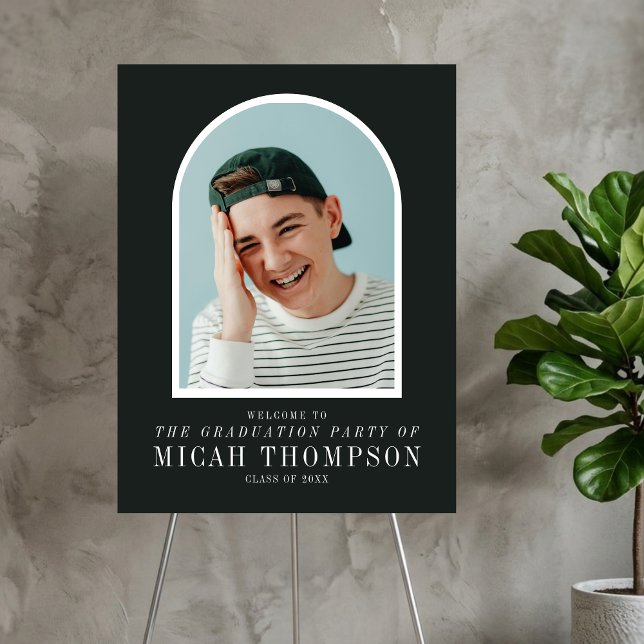 Modern Black and White Arch Photo Graduation Party Foam Board (Modern Black and White Arch Photo Graduation Party Foam Board)
