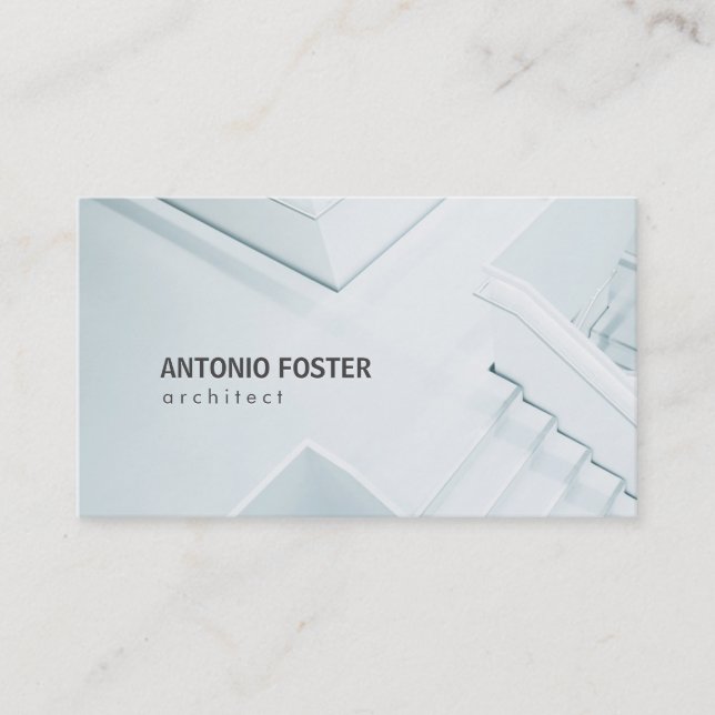 Modern Black and White Architect Interior Designer Business Card (Front)
