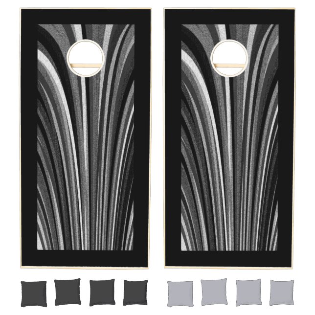 Modern Black and White Art Arches Cornhole Set (Set)