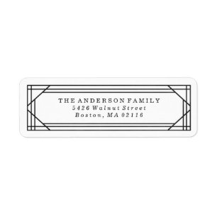Modern Black and White Art Deco Holiday Label