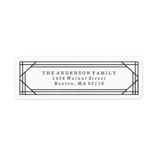 Modern Black and White Art Deco  Holiday Label