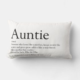 Modern Black and White Aunt Auntie Definition Lumbar Pillow