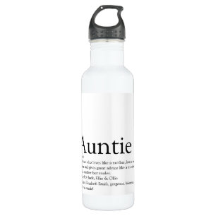 Modern Black and White Aunt Auntie Definition Stainless Steel Water Bottle