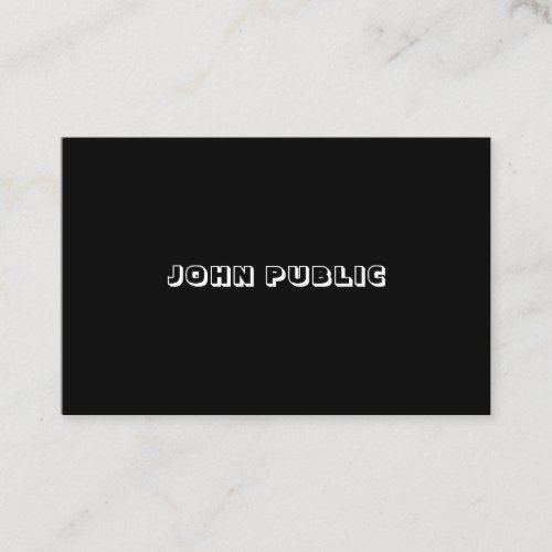 Modern Black And White BW Elegant Minimalist Business Card