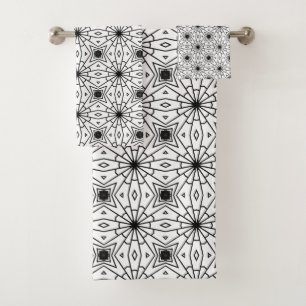 Modern Black and White Bath Towels