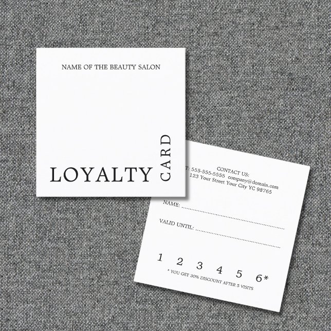Modern Black and White Beauty Loyalty Card (Creator Uploaded)