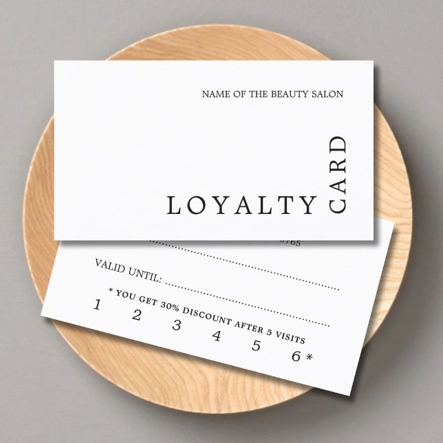 Modern Black and White Beauty Loyalty Card (Creator Uploaded)