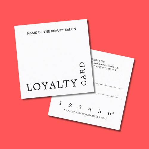 Modern Black and White Beauty Loyalty Card