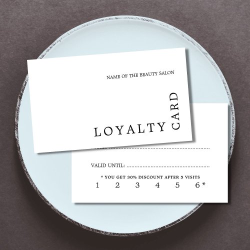 Modern Black and White Beauty Loyalty Card