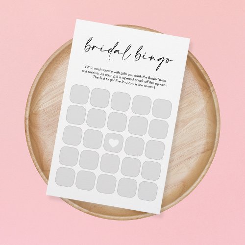 Modern Black and White Bingo Bridal Shower Game