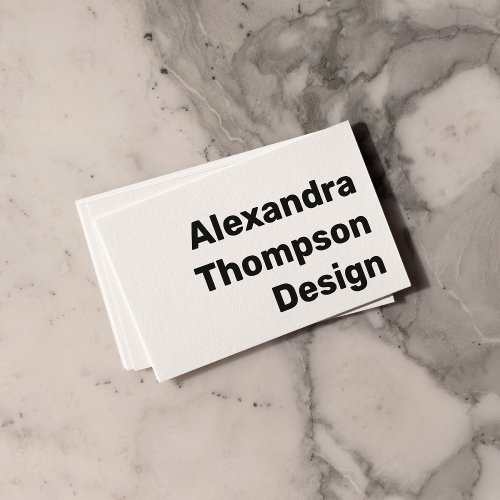 Modern Black and White Bold Simple  Business Card