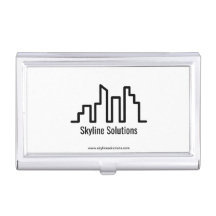Modern Black and White Branded Business Card Case