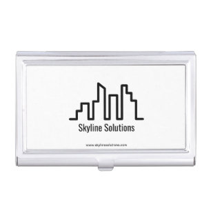 Modern Black and White Branded Business Card Case