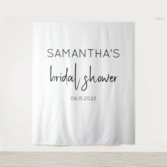 Modern Black and White Bridal Shower Backdrop (Front)