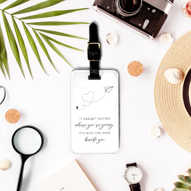 Modern Black And White Bridal Shower Favors Luggage Tag (Creator Uploaded)