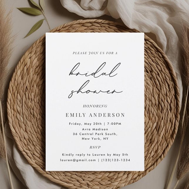 Modern Black and White Bridal Shower Invitation (Creator Uploaded)