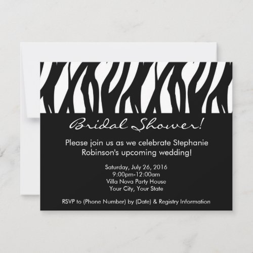 Modern Black and White Bridal Shower Invitations