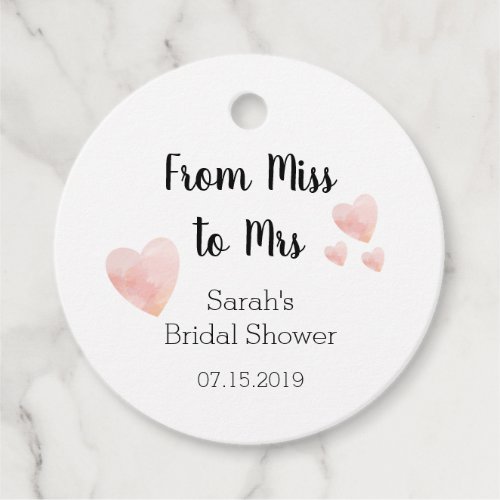 Modern Black and White Bridal Shower Thank You Favor Tags