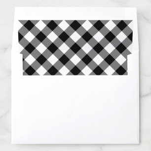 Modern Black and White Buffalo Plaid Holiday Envelope Liner