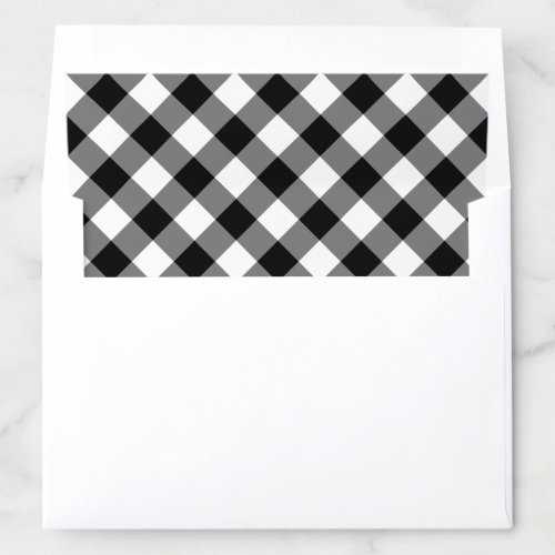 Modern Black and White Buffalo Plaid Holiday Envelope Liner