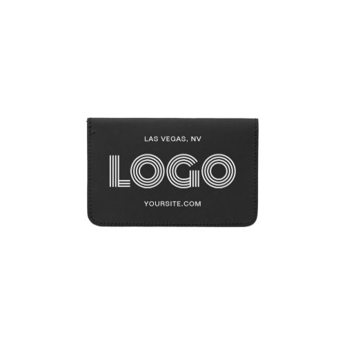 Modern Black and White Business Logo Card Holder