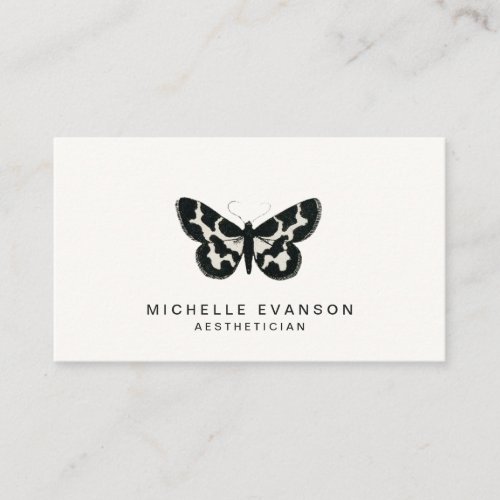 Modern Black and White Butterfly Elegant Logo Business Card