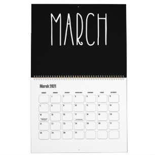 Modern Black and White Calendar