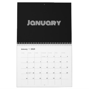 Modern Black and White Calendar