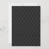 Modern black and white calligraphy bridal shower invitation (Back)