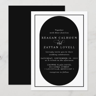 Modern Black and White Calligraphy Wedding Invitation
