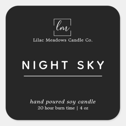 Modern Black and White Candle Logo Sticker