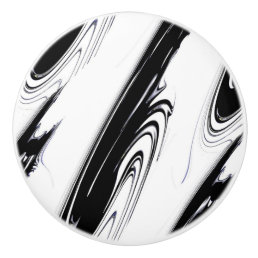 Modern Black and White Ceramic Knob