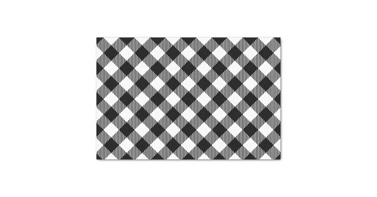Modern Black and White Check Gingham Pattern Tissue Paper Zazzle