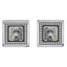 Modern Black and White Checkered Pet Photo For Him