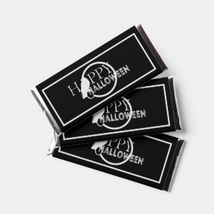 Modern Black And White Chic Adult Happy Halloween Hershey Bar Favors