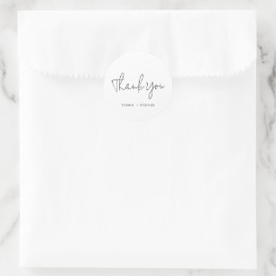 Modern Black and White Chic Wedding Classic Round Sticker