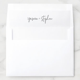 Modern Black and White Chic Wedding Envelope Liner