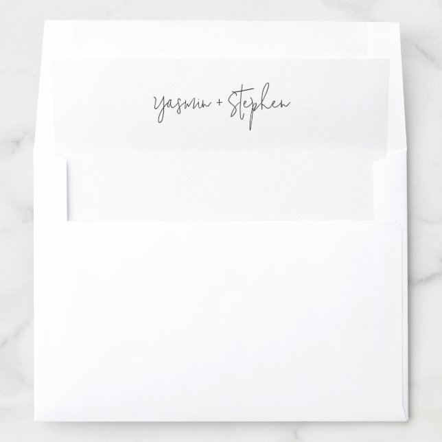 Modern Black and White Chic Wedding Envelope Liner (In Envelope)